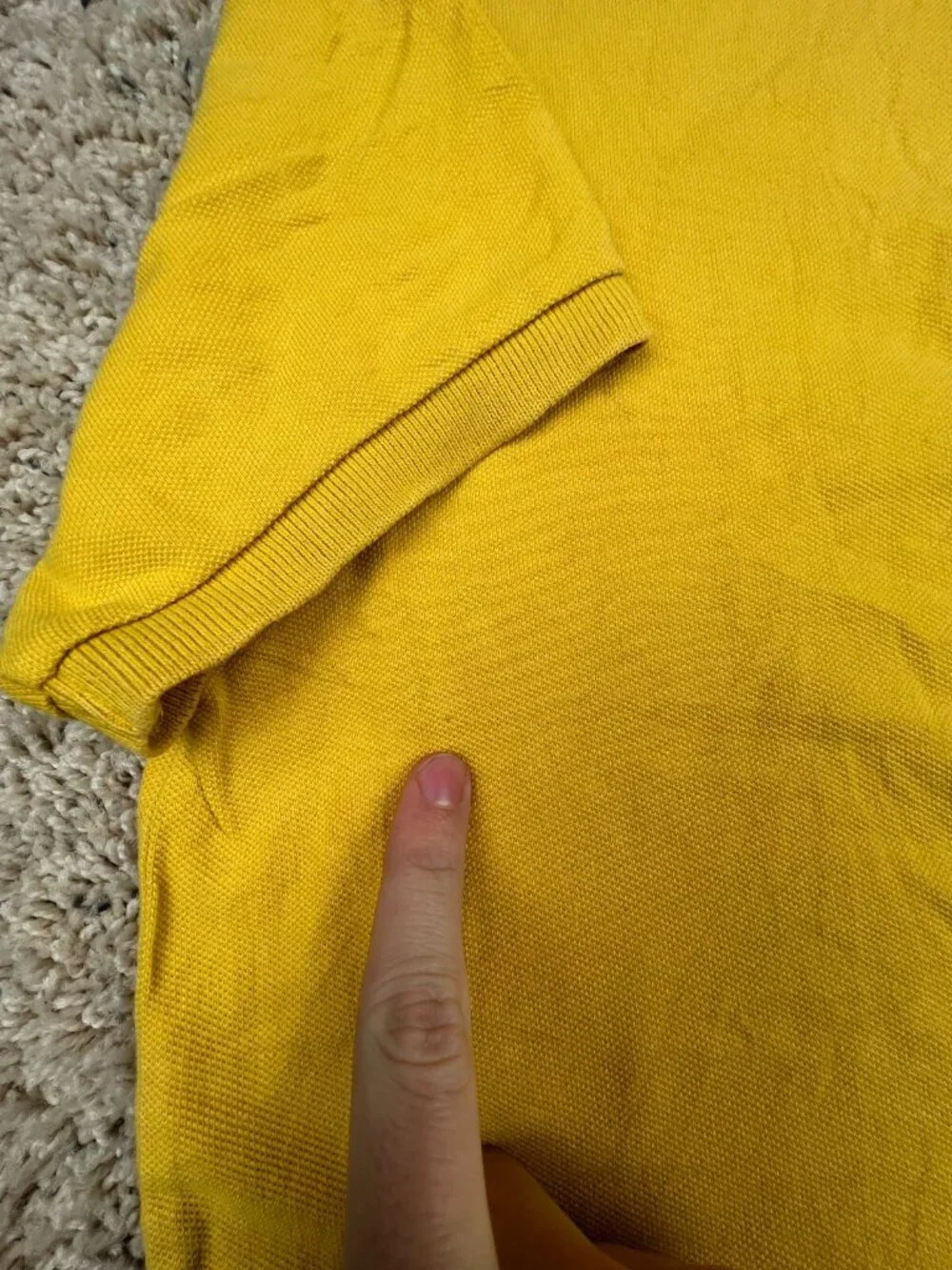 Polo Ralph Lauren Polo Shirt Short Sleeve Cotton Medium Yellow Solid Custom Fit
